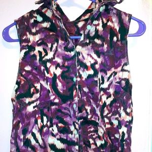 Button up collared tank shirt